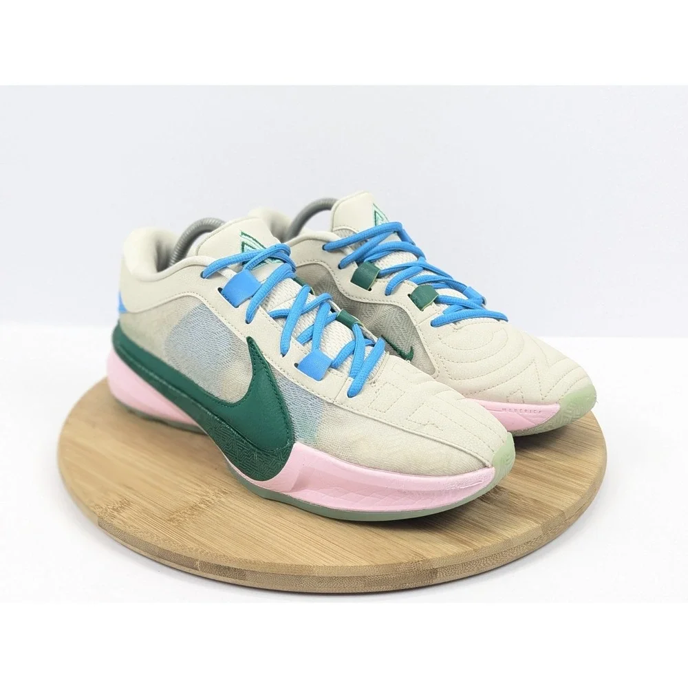 Nike Mens 8 Giannis Immortality 3 Basketball Shoes White Green Pink Sneakers